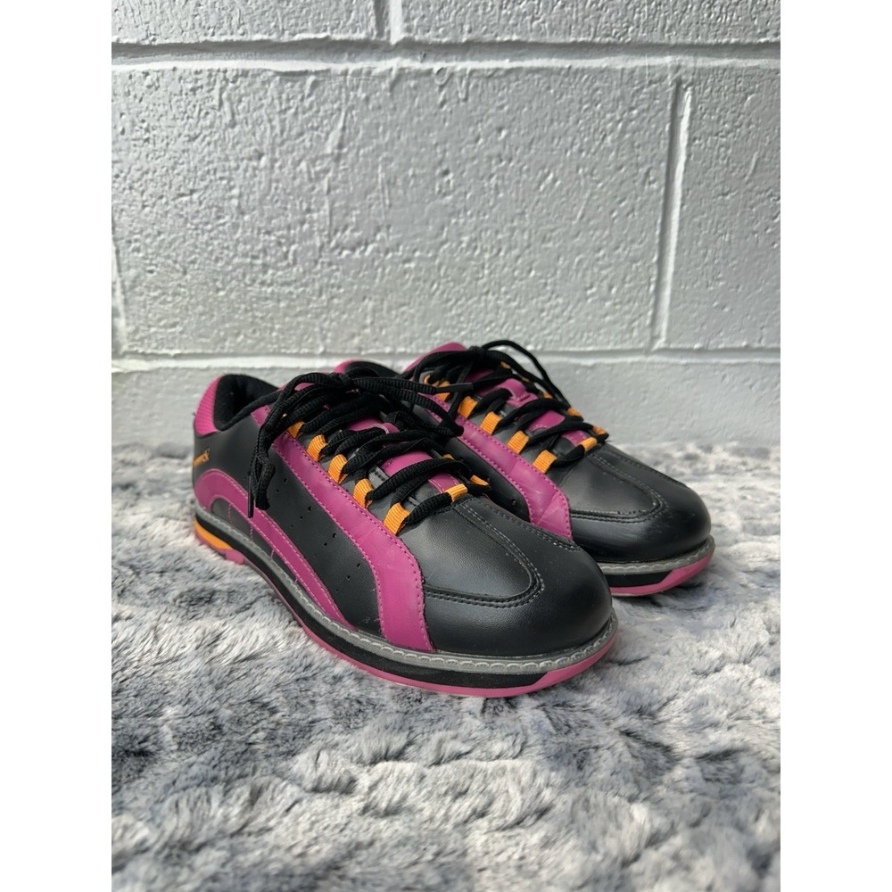 Brunswick Raven Bowling Shoes Women’s 8.5 Black Pink Orange FlexSlide L-021